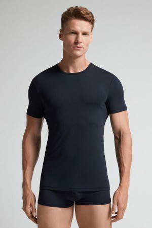 Men Intimissimi Microfiber T-Shirt Black | 7850342-NO