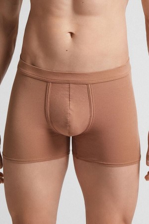 Men Intimissimi Natural Fresh Cotton Boxer Beige | 0863974-ZT