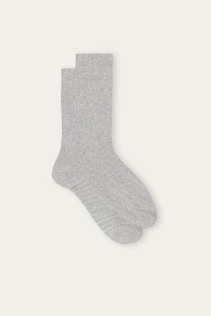 Men Intimissimi Short Terrycloth Socks Grey | 1042657-YK