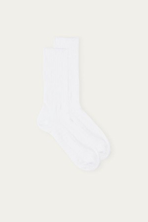 Men Intimissimi Short Terrycloth Socks White | 2654890-EZ