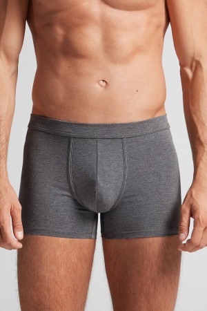 Men Intimissimi Superior Cotton Boxer Deep Grey | 9104326-WA