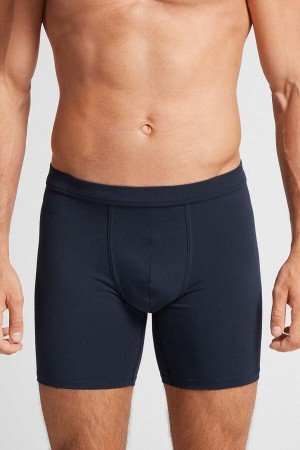 Men Intimissimi Superior Cotton Long Boxer Black | 3408751-YS