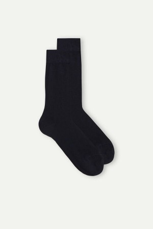 Men Intimissimi Superior Cotton Short Socks Blue | 8072563-SN