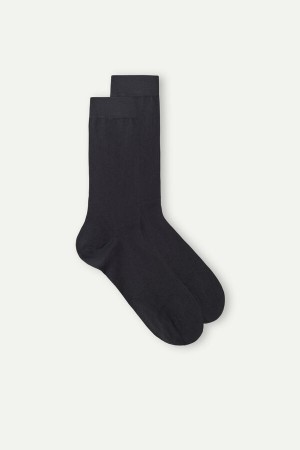 Men Intimissimi Superior Cotton Short Socks Dark Grey | 2085614-HE