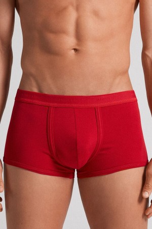 Men Intimissimi Superior Cotton With Logo Boxer Red / Red | 3590168-FW