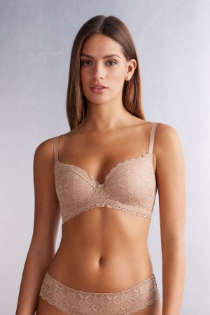 Women Intimissimi Adele Triangle Lace Bra Orange Beige | 8206347-WY