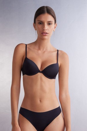 Women Intimissimi Bellissima Push-Up Ultralight Microfiber Bra Black | 8923514-KC