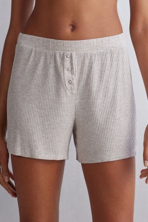 Women Intimissimi Chic Comfort Modal Shorts Beige | 6173920-PG