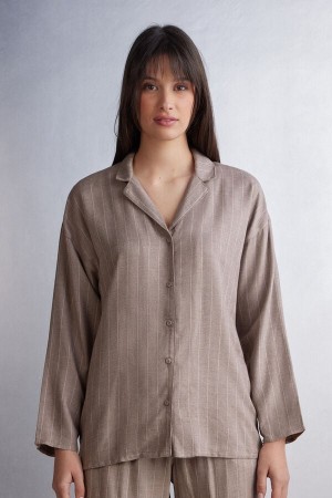 Women Intimissimi Comfort First Woven Modal Pajamas Beige | 3058721-US