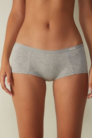 Women Intimissimi Cotton Boyshorts Shorts Light Grey | 5347962-IH