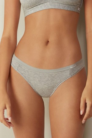 Women Intimissimi Cottonzilian Briefs Light Grey | 0765849-KA