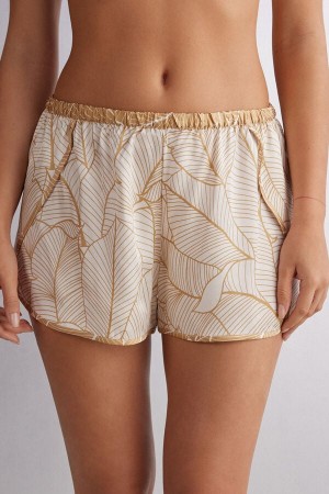 Women Intimissimi Golden Hour Satin Shorts Beige | 7854326-FM