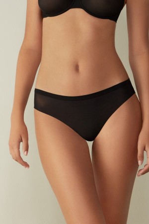 Women Intimissimi Invisible Touchzilian Briefs Black | 1349825-MI