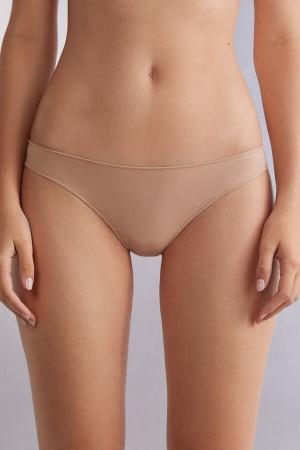 Women Intimissimi Low Rise Cotton Panties Orange Beige | 3981467-RU