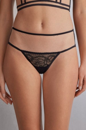 Women Intimissimi Luxury Moments Hipsterzilian Briefs Black / Beige | 3502486-UQ