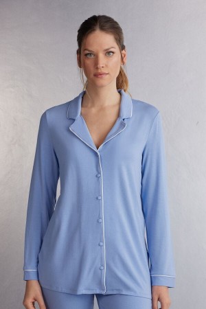 Women Intimissimi Micromodal Pajamas Blue | 4982576-TO