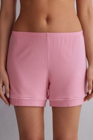 Women Intimissimi Modal With Contrast Trim Shorts Pink | 8072459-UF