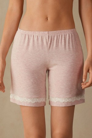 Women Intimissimi Modal With Lace Details Shorts Light Pink | 1042653-PR