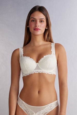 Women Intimissimi Pretty Flowers Sofia Balconette Bra White | 2486503-ZV