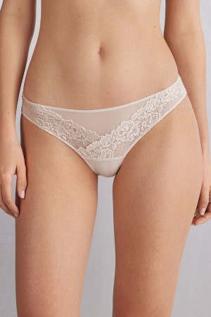 Women Intimissimi Pretty Flowerszilian Briefs Cream Pink | 9286714-GW