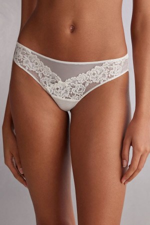 Women Intimissimi Pretty Flowerszilian Briefs White | 7965032-FD