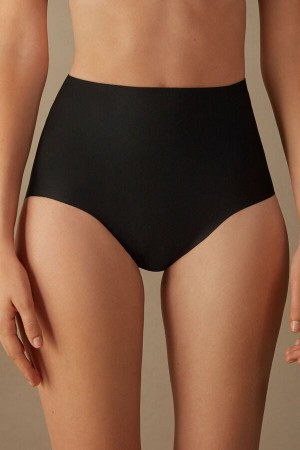 Women Intimissimi Raw-Cut Microfiber Briefs Black | 7648923-RC