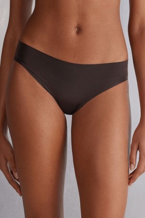 Women Intimissimi Seamless Microfiber Panties Beige Brown | 3587190-WK