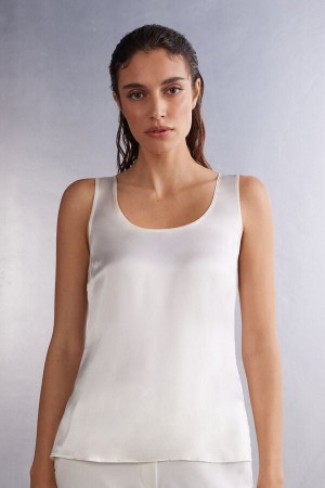 Women Intimissimi Silk And Modal Tank Top White | 0837426-JB