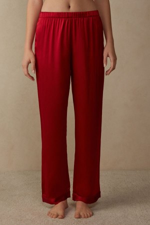 Women Intimissimi Silk Satin Pants Red | 6379801-XY