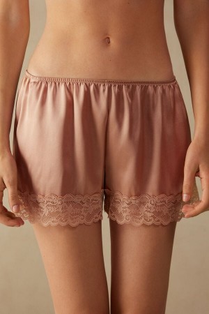 Women Intimissimi Silk Shorts Pink | 6310748-VB