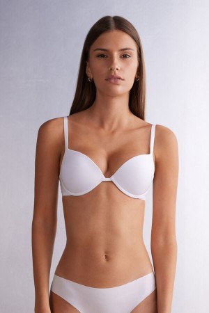 Women Intimissimi Simona Super Push-Up Ultralight Microfiber Bra White | 4893162-ZE