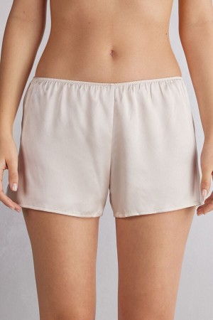 Women Intimissimi Smooth Silk-Satin Shorts Cream Pink | 0897624-WY