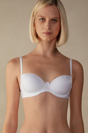 Women Intimissimi Sofia Natural Lift Balconette Ultralight Microfiber Bra White | 6792503-VY