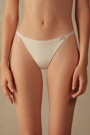 Women Intimissimi String In Cotton Thong Cream Pink | 4067251-SF