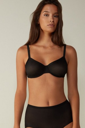 Women Intimissimi Sveva Invisible Touch Balconette Bra Black | 5947062-MF