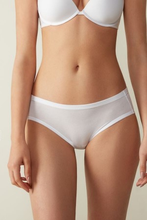 Women Intimissimi Ultralight Cotton Panties White | 2075186-OI