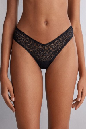 Women Intimissimi Your Wild Side ‘80s Stylezilian Briefs Black | 2097645-JC