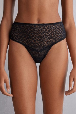 Women Intimissimi Your Wild Side Hipsterzilian Briefs Black | 7361524-XJ