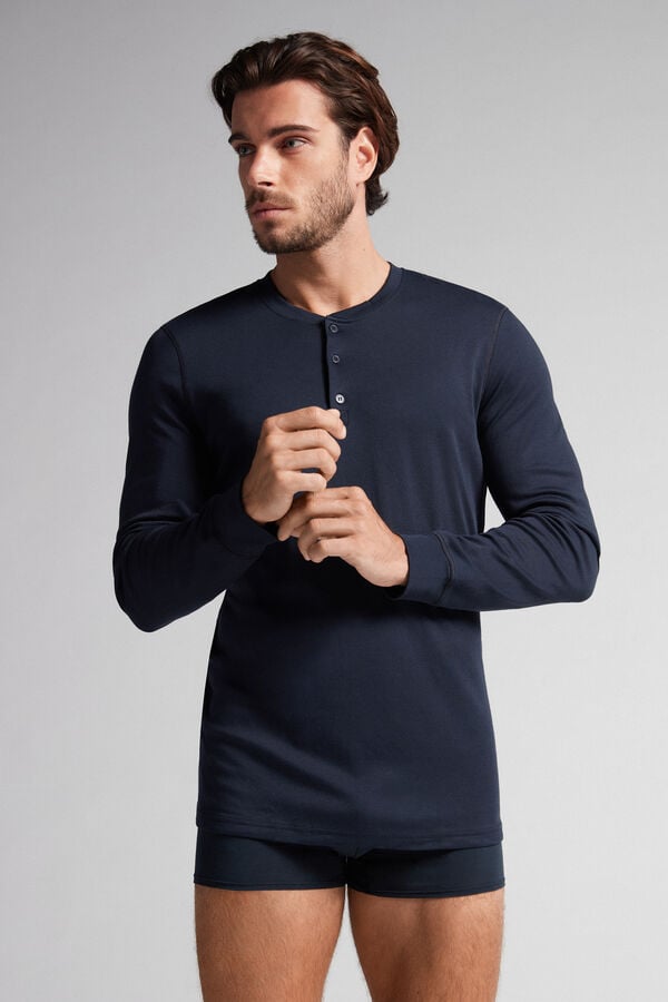 Men Intimissimi Cottons Long Sleeve Black | 0825316-YB