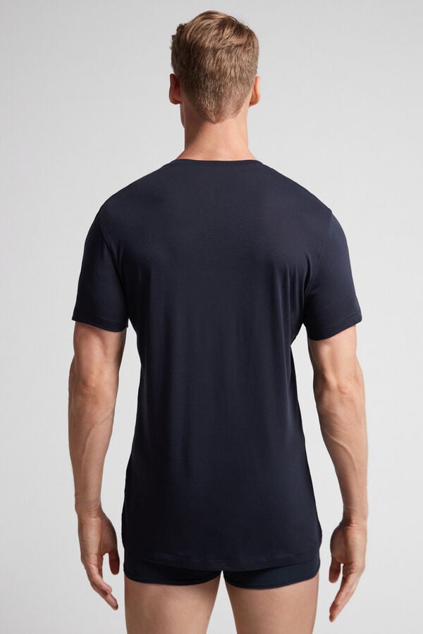 Men Intimissimi Extrafine Superior Cotton T-Shirt Black | 7982436-ZH