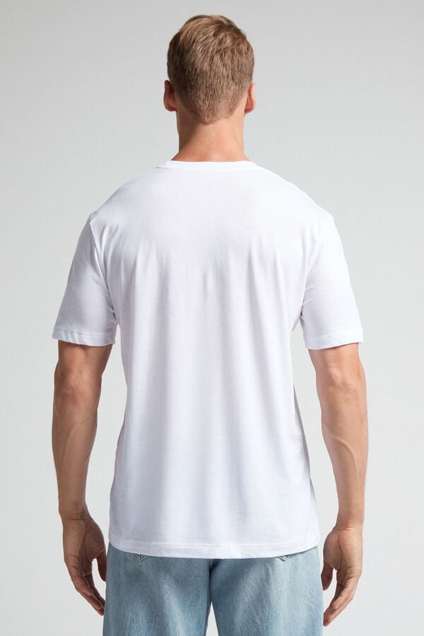 Men Intimissimi Extrafine Superior Cotton Regular Fit T-Shirt White | 2140756-SK