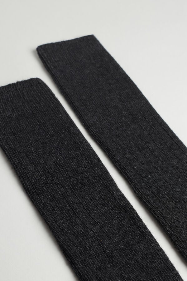 Men Intimissimi Long Ribbed Cashmere And Wool Socks Dark Grey | 0627543-BU