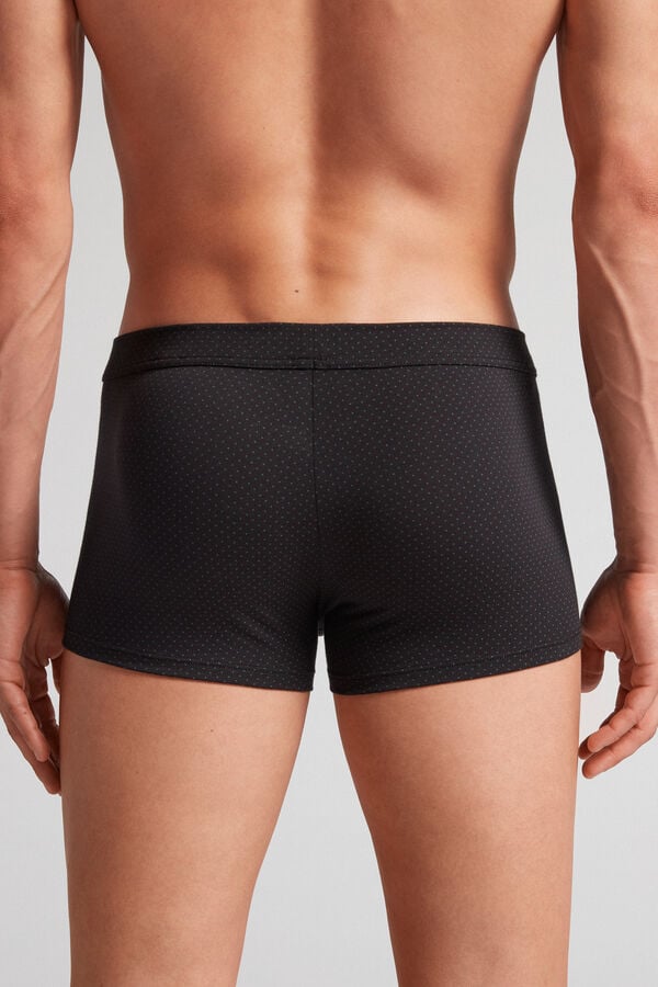 Men Intimissimi Micro Dot Natural Fresh Supima® Cotton Boxer Black | 2397654-OR