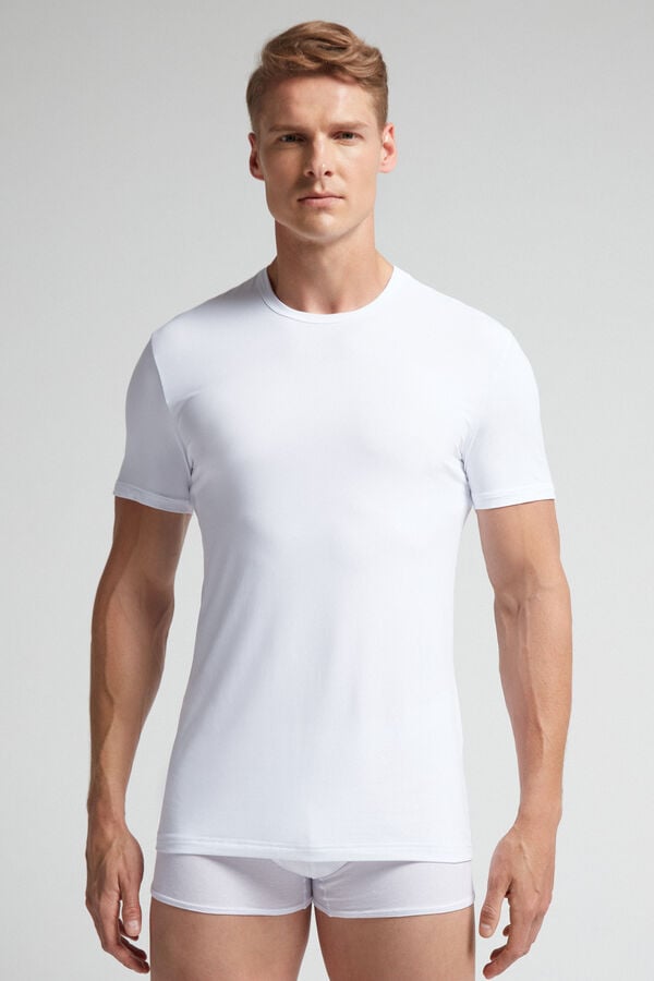 Men Intimissimi Microfiber T-Shirt White | 0398467-LX