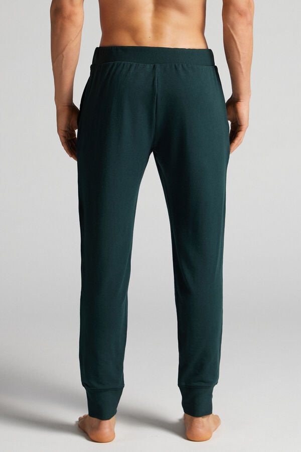 Men Intimissimi Micromodal Trousers Dark Green | 4986512-YG