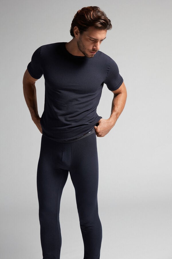 Men Intimissimi Modal-Cashmere Leggings Black | 7235980-WX