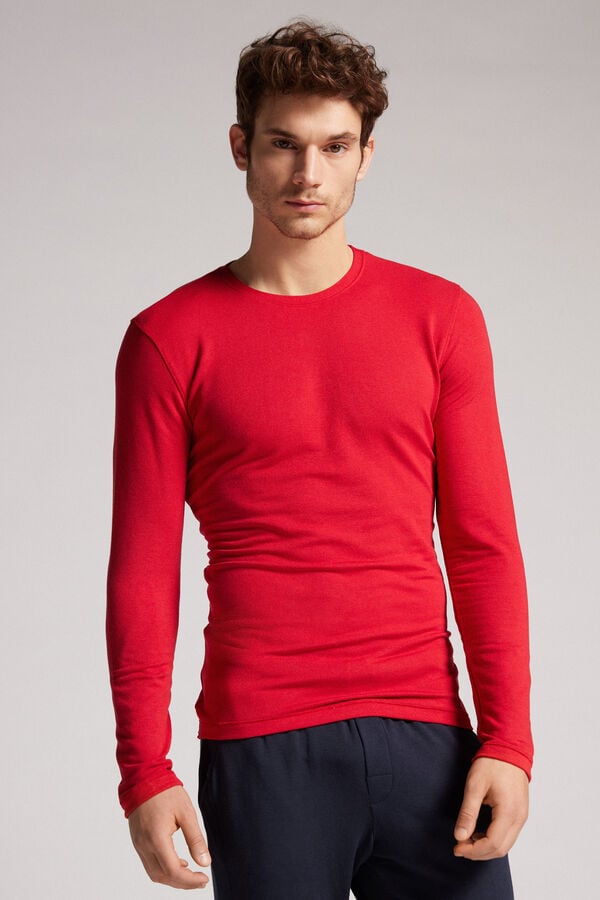 Men Intimissimi Modal-Cashmere Long Sleeve Red | 5307268-YB