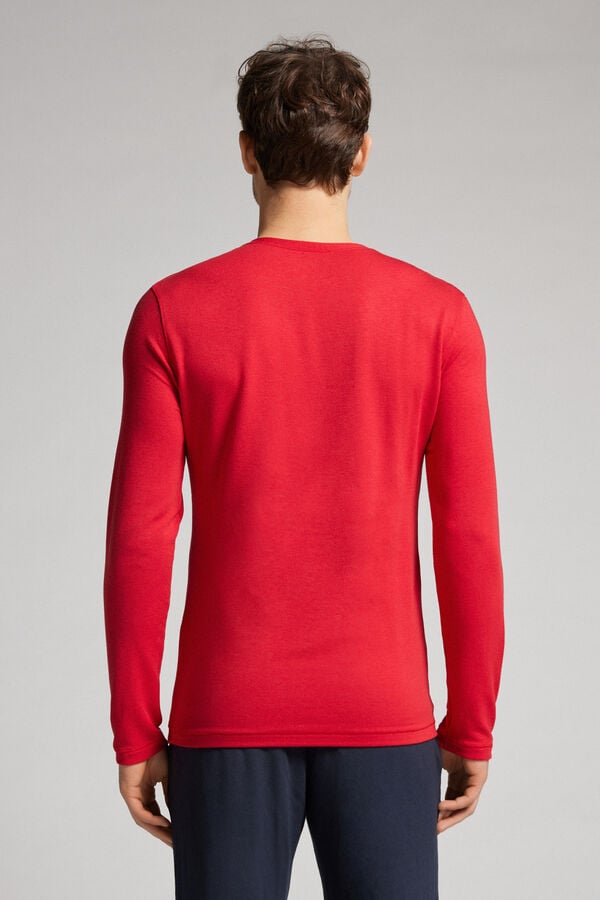 Men Intimissimi Modal-Cashmere Long Sleeve Red | 5307268-YB