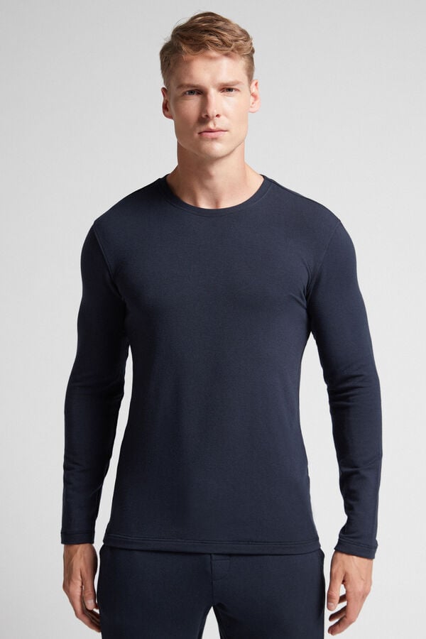 Men Intimissimi Modal-Cashmere Long Sleeve Black | 4952361-VI