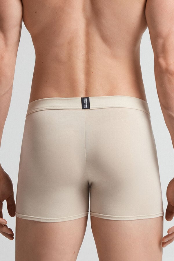 Men Intimissimi Natural Fresh Cotton Boxer Beige | 9362054-WE